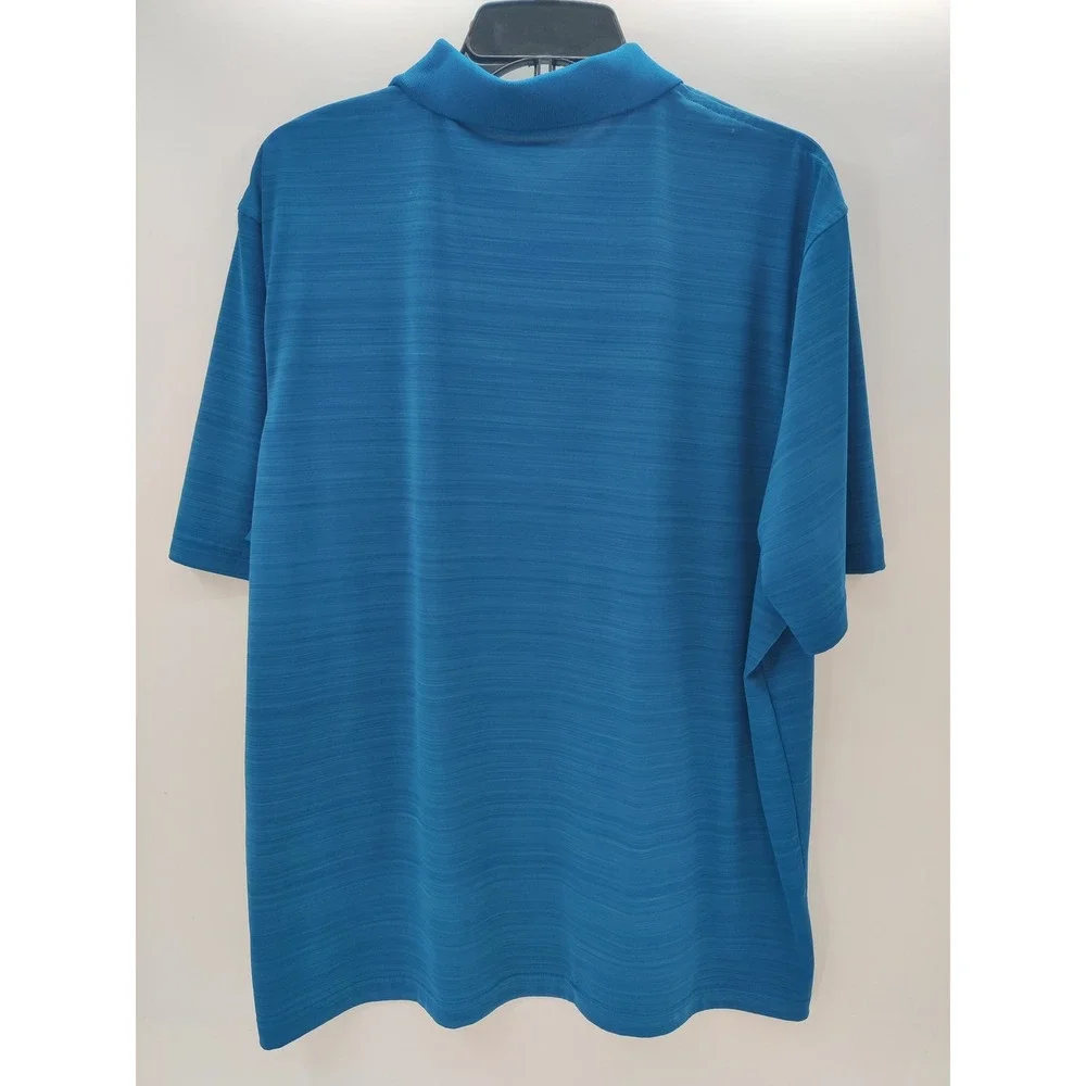 Croft & Barrow Performance Mens XL Polo Shirt Teal Blue Space Dye Short Sleeve - Picture 2 of 7